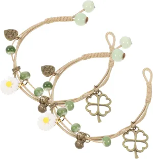 Didiseaon Set of 2 Retro Bracelet Pendants Jewelry for Women and Fade-resistant for Daily Wear