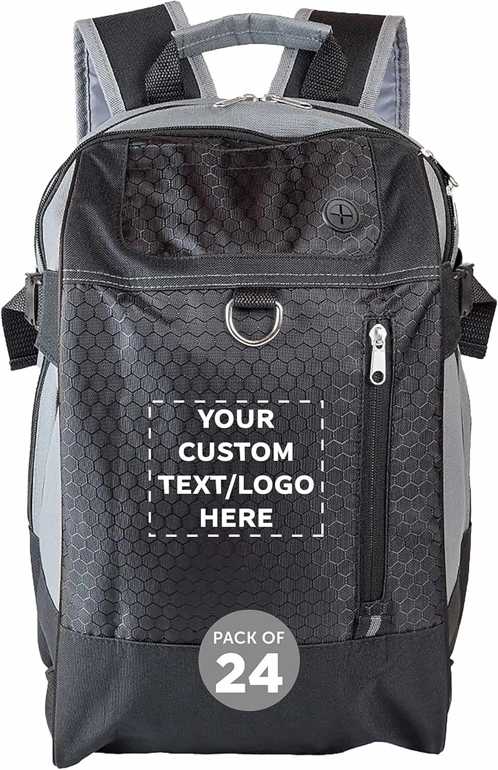 DISCOUNT PROMOS Custom Transit Backpacks Set of 24, Personalized Bulk Pack - Bring Everywhere You Go, Perfect for Travellers, and for Everyday Use - Black