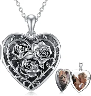 Dorunmo Locket Necklace 925 Sterling Silver Pictures Photo Keep Someone Near to You Custom Lockets Mother's Day Jewelry Personalized Photo Locket Gift
