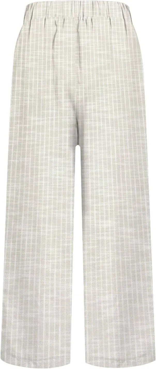 Drawstring Linen Pants Women Floral Cotton Linen Casual Pants Black Linen Pants Women Cropped Linen Pants Women