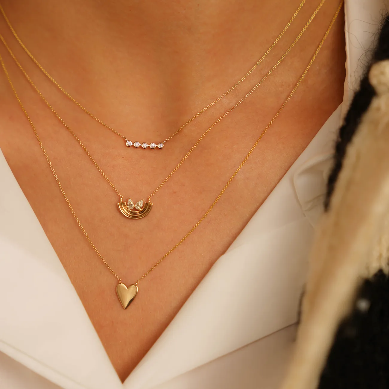 DRD Heart Necklace in Yellow Gold