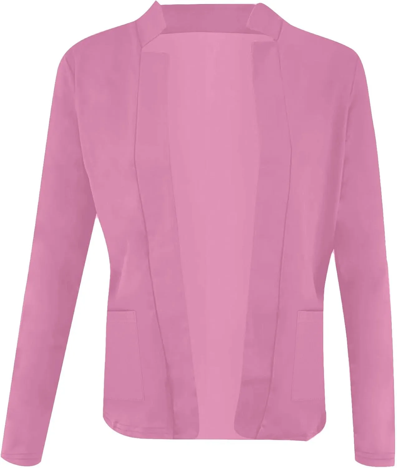 Dressy Open Front Blazer Jackets Notched Collar Long Sleeve Open Front Work Office Business Blazers with Pockets