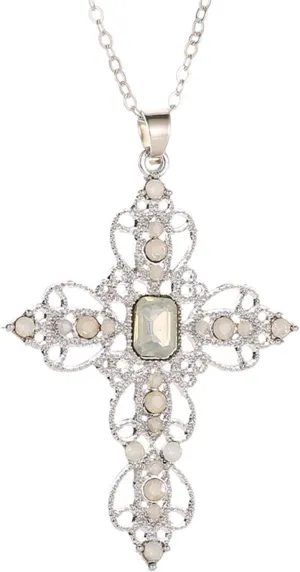 Dreuyet Bohemian Cross Necklaces for Women Dainty Vintage Alloy CZ Cross Pendant Necklaces Charm Gothic Religious Necklace