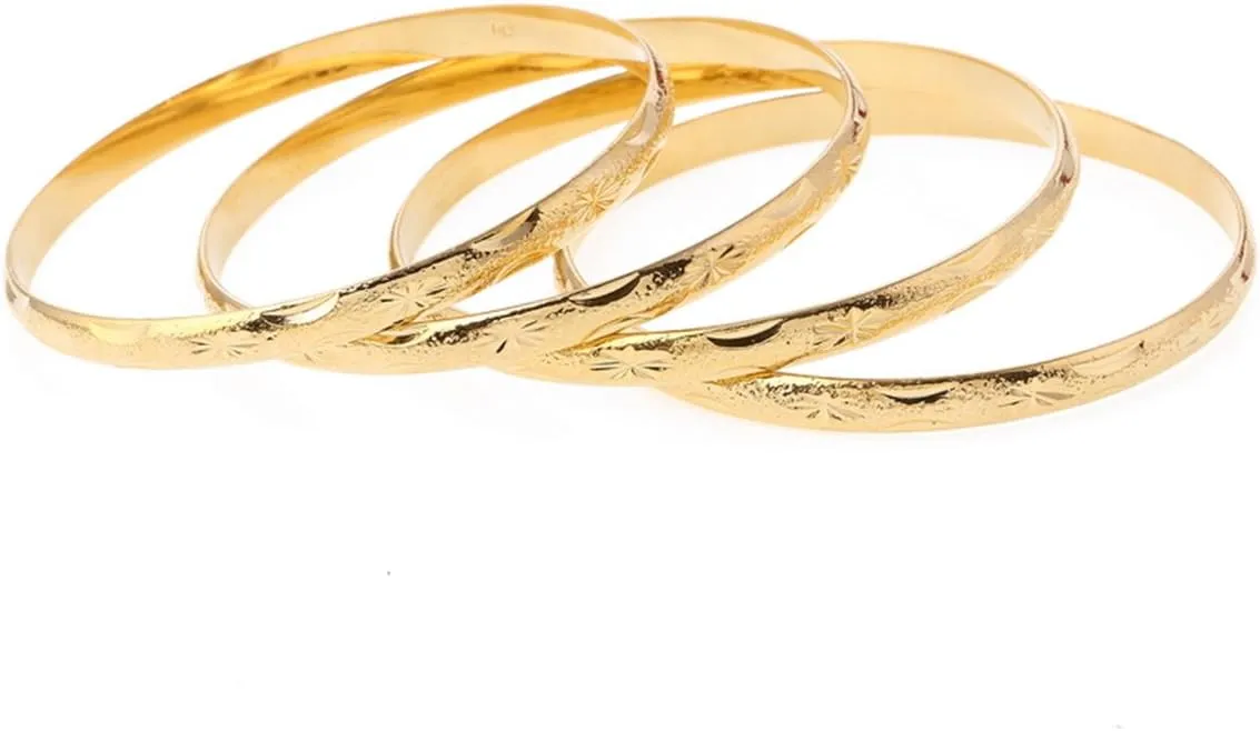 Dubai 68mm Gold Bangle Ethiopian Jewelry Bracelet African Women Gold Brass Jewelry