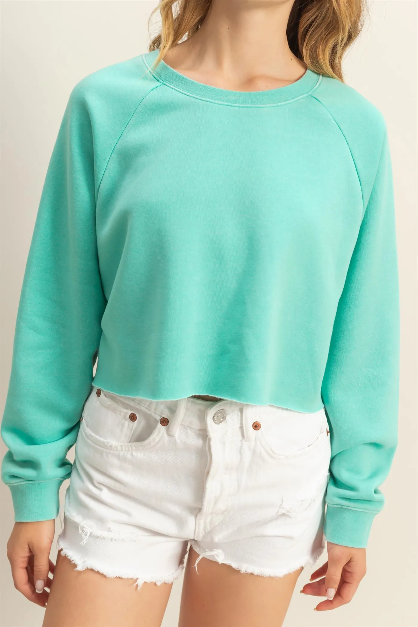 DZ25C445-Laid Back Crop Sweatshirt
