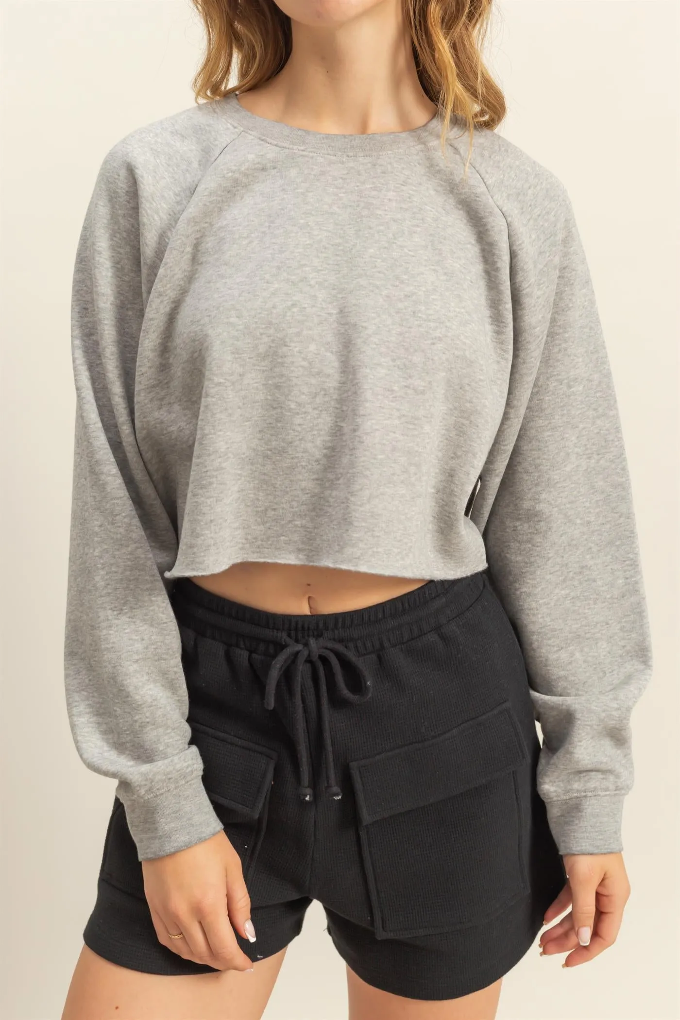 DZ25C445-Laid Back Crop Sweatshirt