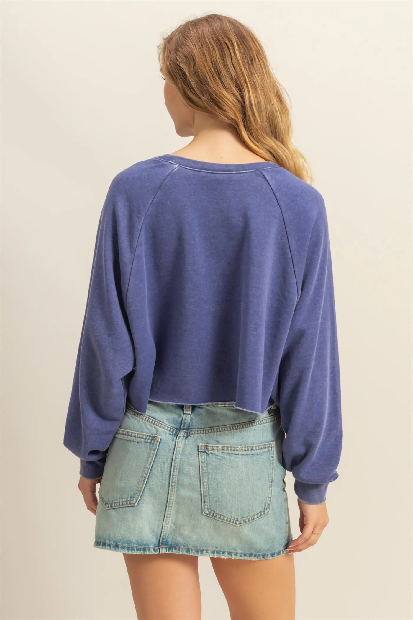 DZ25C445-Laid Back Crop Sweatshirt