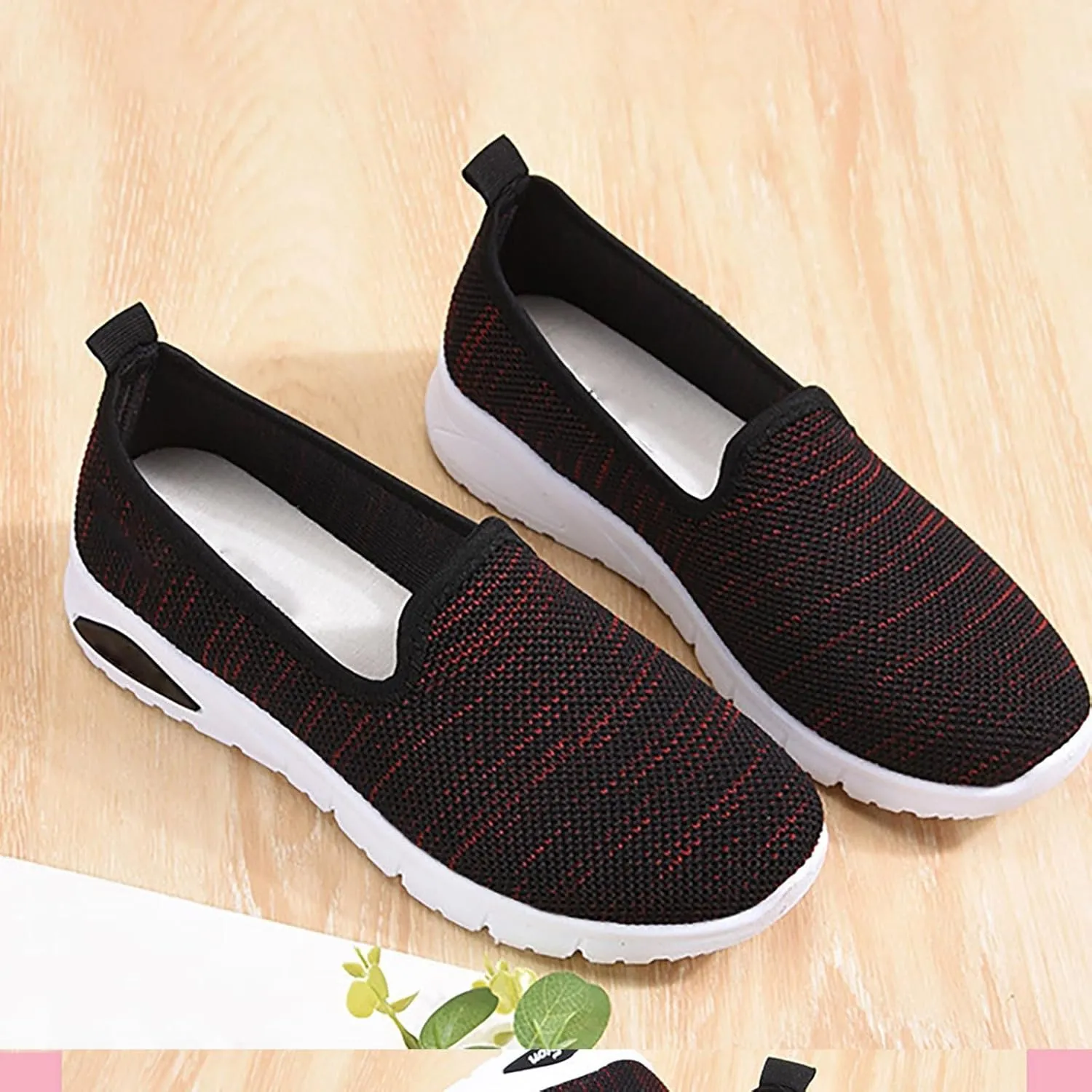 Elegance Personified: Women's Slip-Ons with Breathable Woven Design for Comfortable Walking