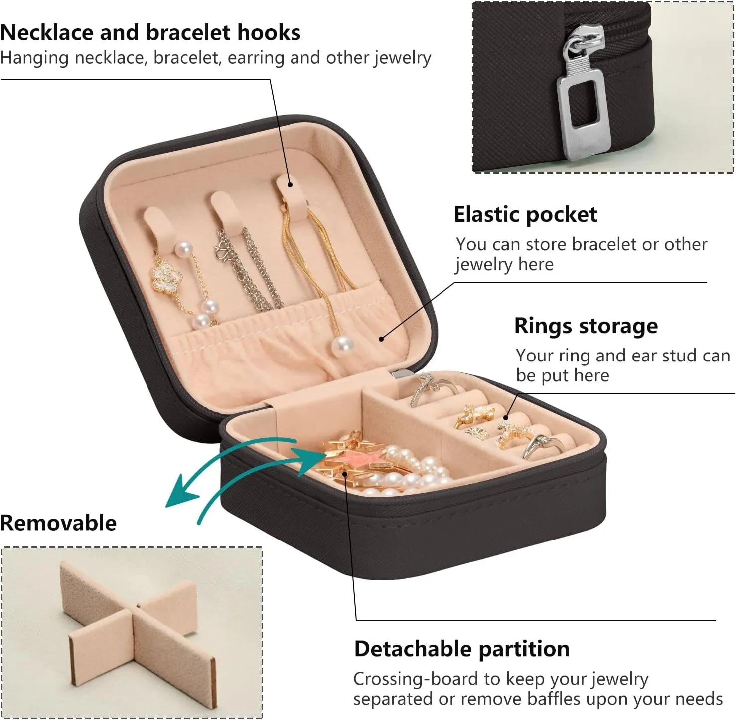 Emelivor Greem Gradient Custom Travel Jewelry Case PU Leather Personalized Portable Jewelry Box Travel Jewelry Organizer Small Jewelry Box for Ring Earring Gifts Necklace Display Box Holder for Women
