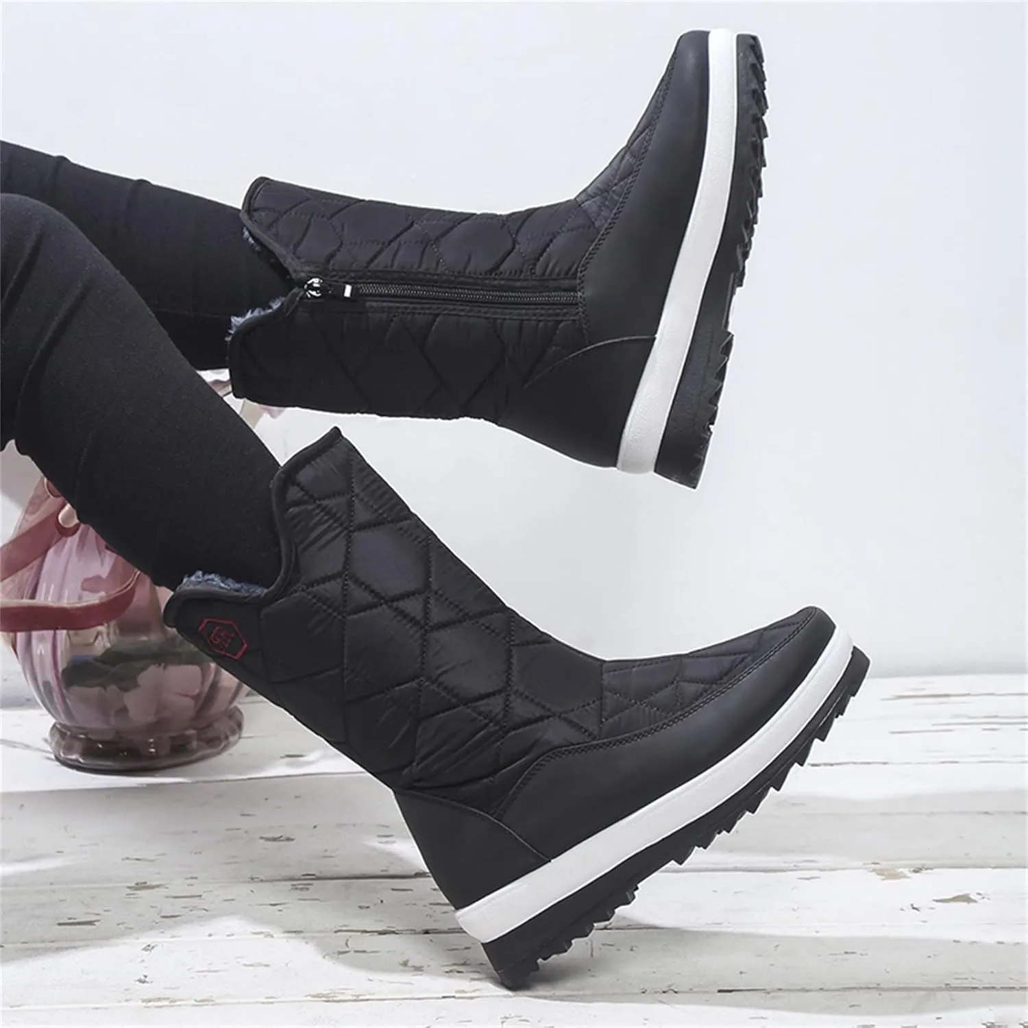 Extra Wide Width Snow Boots for Women Womens Winter Snow Boots 2023 Winter Boots Women Size 8 Slip on Women Work Boots Waterproof Slip Resistant Botas De Trabajo Para Mujer En El Frio
