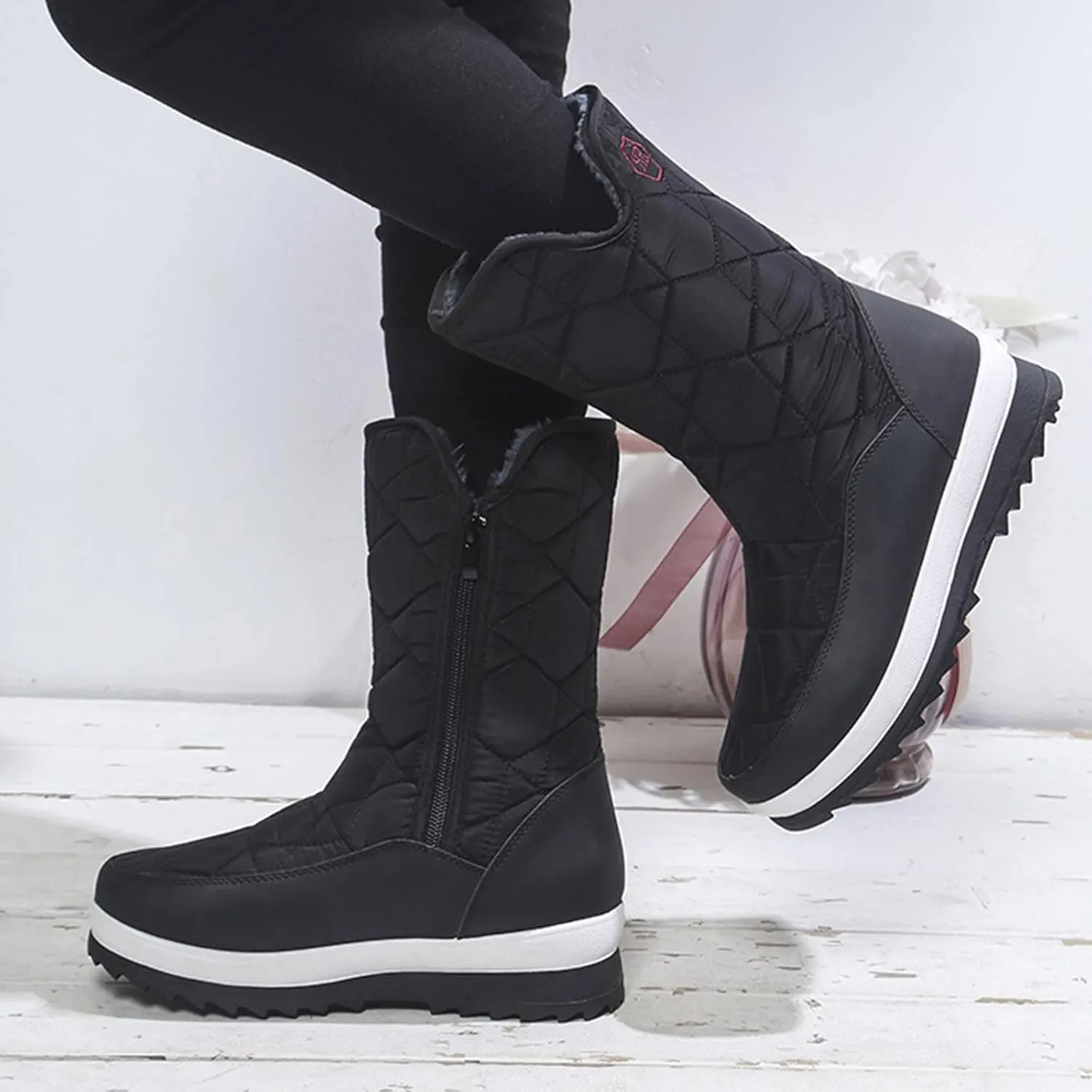 Extra Wide Width Snow Boots for Women Womens Winter Snow Boots 2023 Winter Boots Women Size 8 Slip on Women Work Boots Waterproof Slip Resistant Botas De Trabajo Para Mujer En El Frio