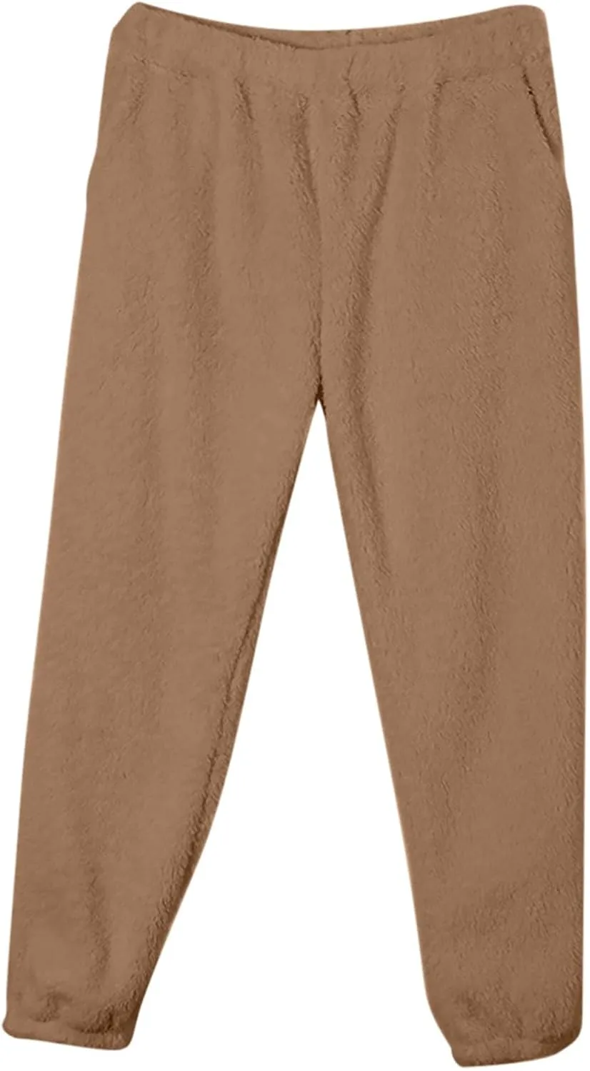Fall Winter Outfits for Women 2 Piece Home Lounge Wear Sets Clothes Flannel Coral Velvet Pajama Tops and Pants