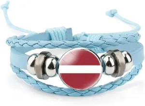 Fashion Cuba Countries Flag Pendants,Cuban Glass Cabochon Round Banner Pendant Necklace For Men Women,National