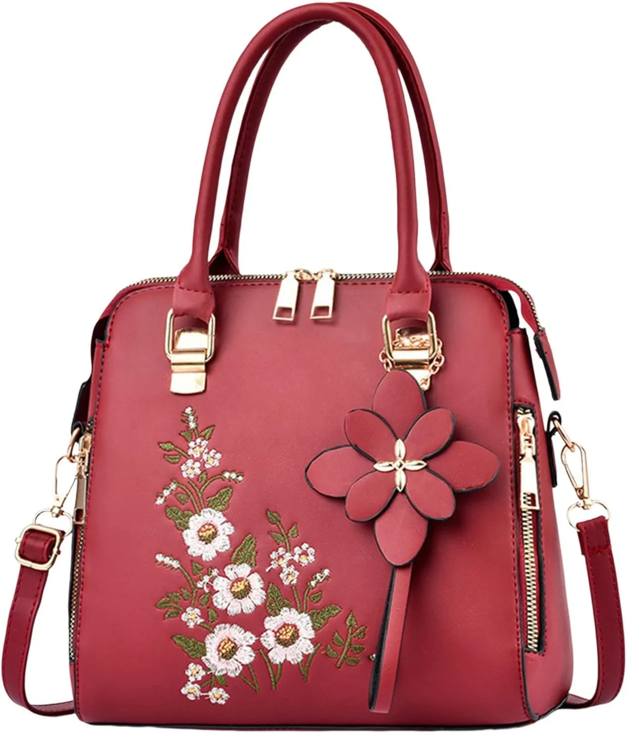 Fashion Embroidered Handbag For Middle Simple One Shoulder Crossbody Bags Passenger Bag Men Large Tote (RD1, One Size)