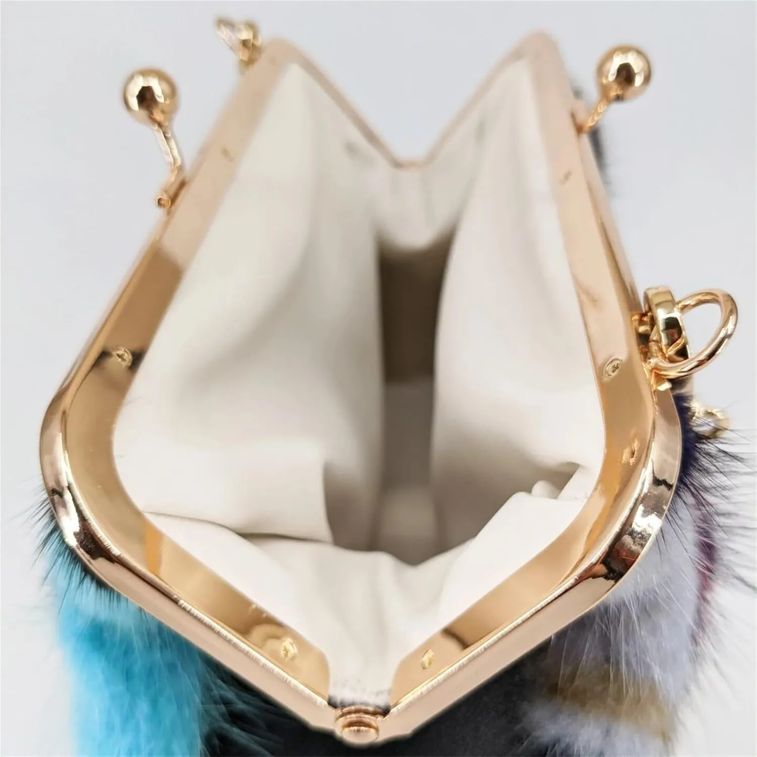 Fluffy Bag Handbag for Women Purses Beautiful Fashion for Party Wedding Clutch Crossbody Bag(Light Brown)