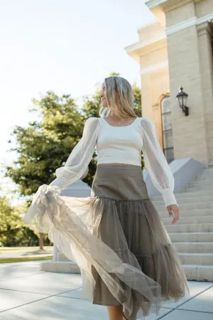 Folklore Mesh Sleeve Blouse