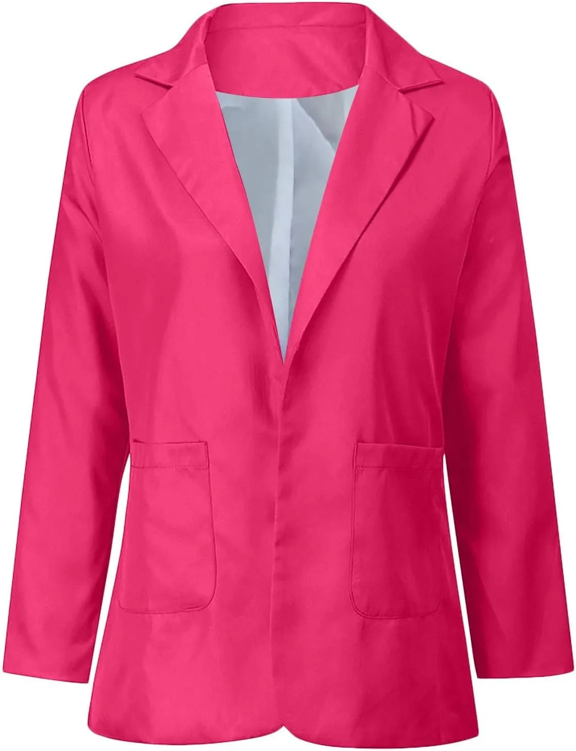 Gcvizuso Womens Blazers for Work Casual Solid Jacket Fall Open Front Cardigan Plus Size Loose Fit Outfit with Pocket