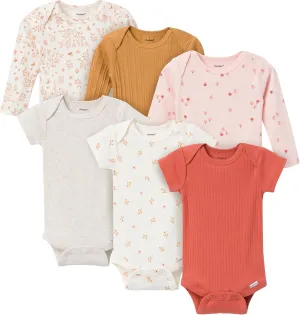 Gerber Baby Girls' 6-Pack Long-Sleeve Onesies Bodysuits