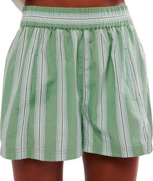 GGOOB Striped Boxer Shorts Women Y2k Shorts Pj Casual Summer Shorts Poplin Linen Pajama Shorts Trendy 2024