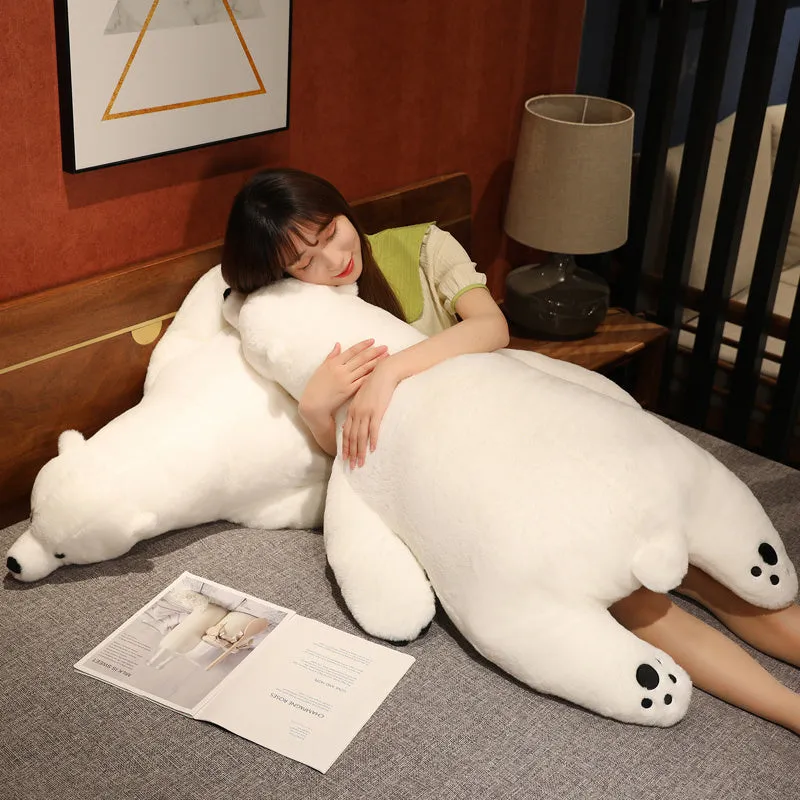 Giant White Fluffy Kawaii Polar Bear Stuffed Animals Plushies