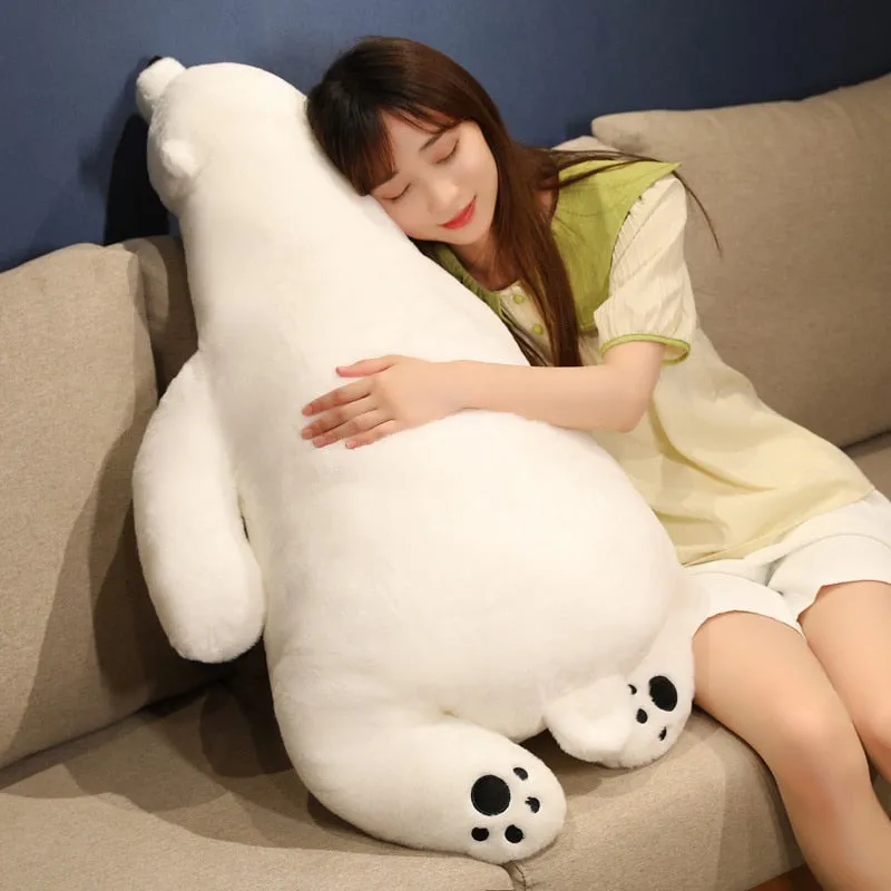 Giant White Fluffy Kawaii Polar Bear Stuffed Animals Plushies