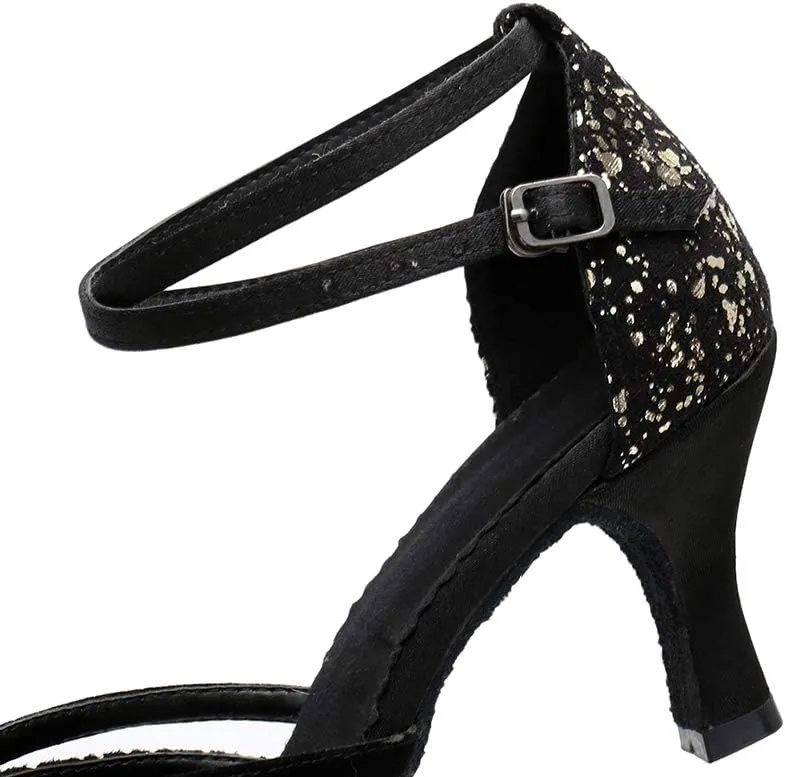 Glitter Latin Dance Shoes Ballroom Performance Dance Sandals for Women, MF1818-6