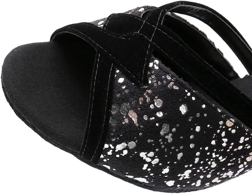Glitter Latin Dance Shoes Ballroom Performance Dance Sandals for Women, MF1818-6