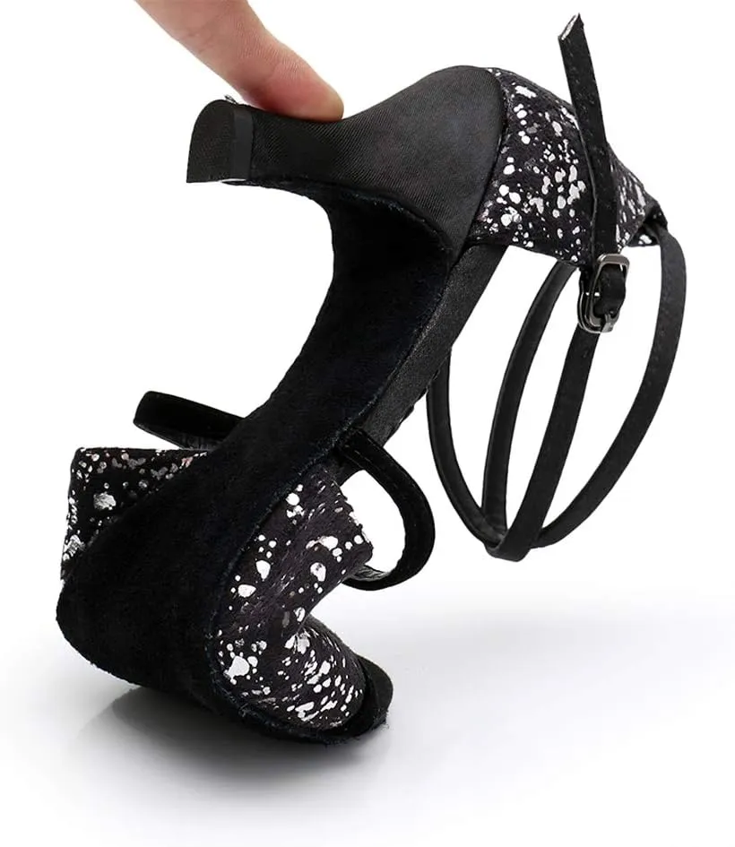Glitter Latin Dance Shoes Ballroom Performance Dance Sandals for Women, MF1818-6