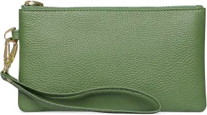 GOIACII Women's Wristlet Clutch Slim Leather Wallet RFID Blocking Handbag