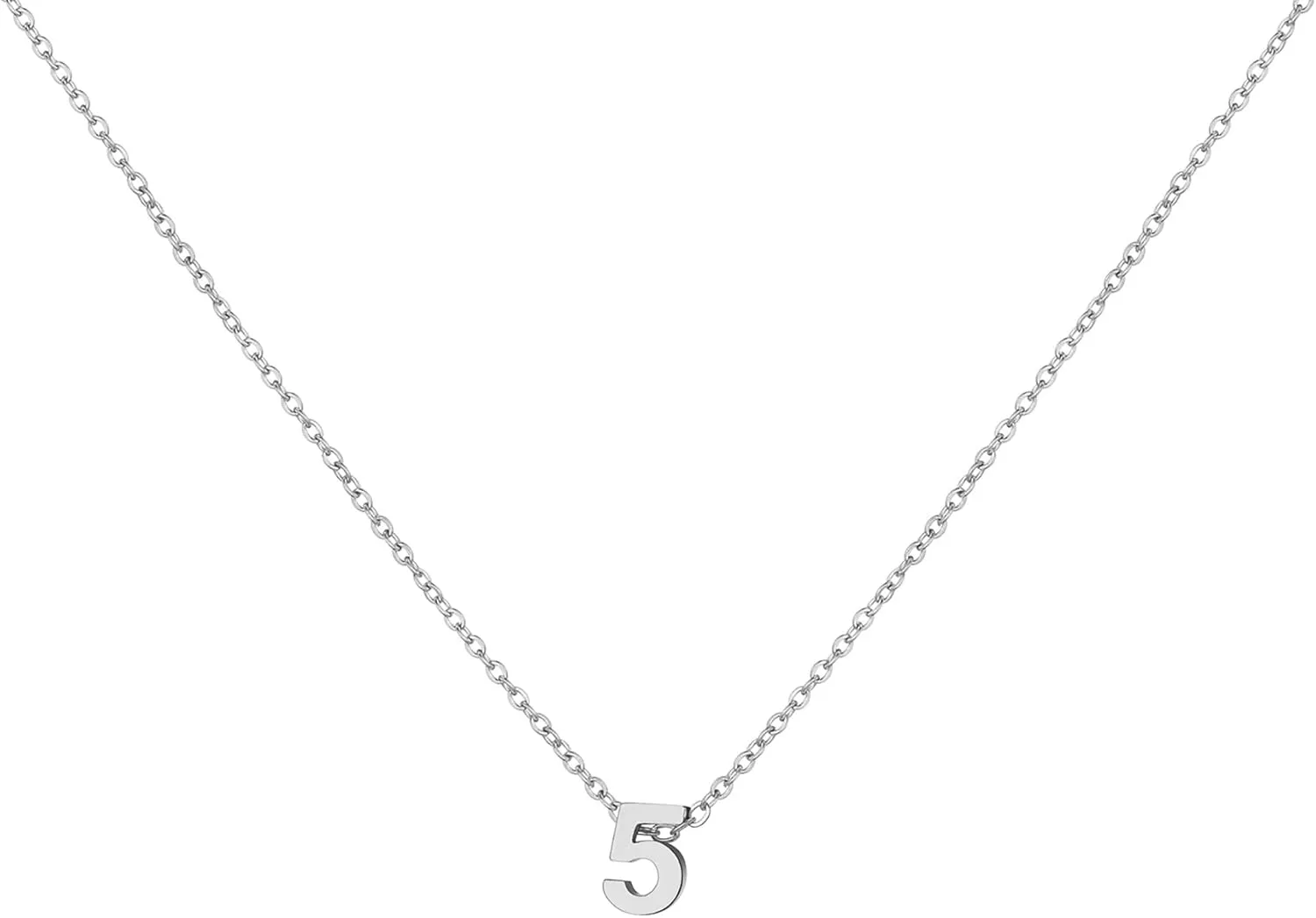 Gold Number Necklace for Women 18K Gold Plated Dainty Charm Birth Month Cute Pendant Choker Necklace Personalized Jewelry Birthday Gift for Her