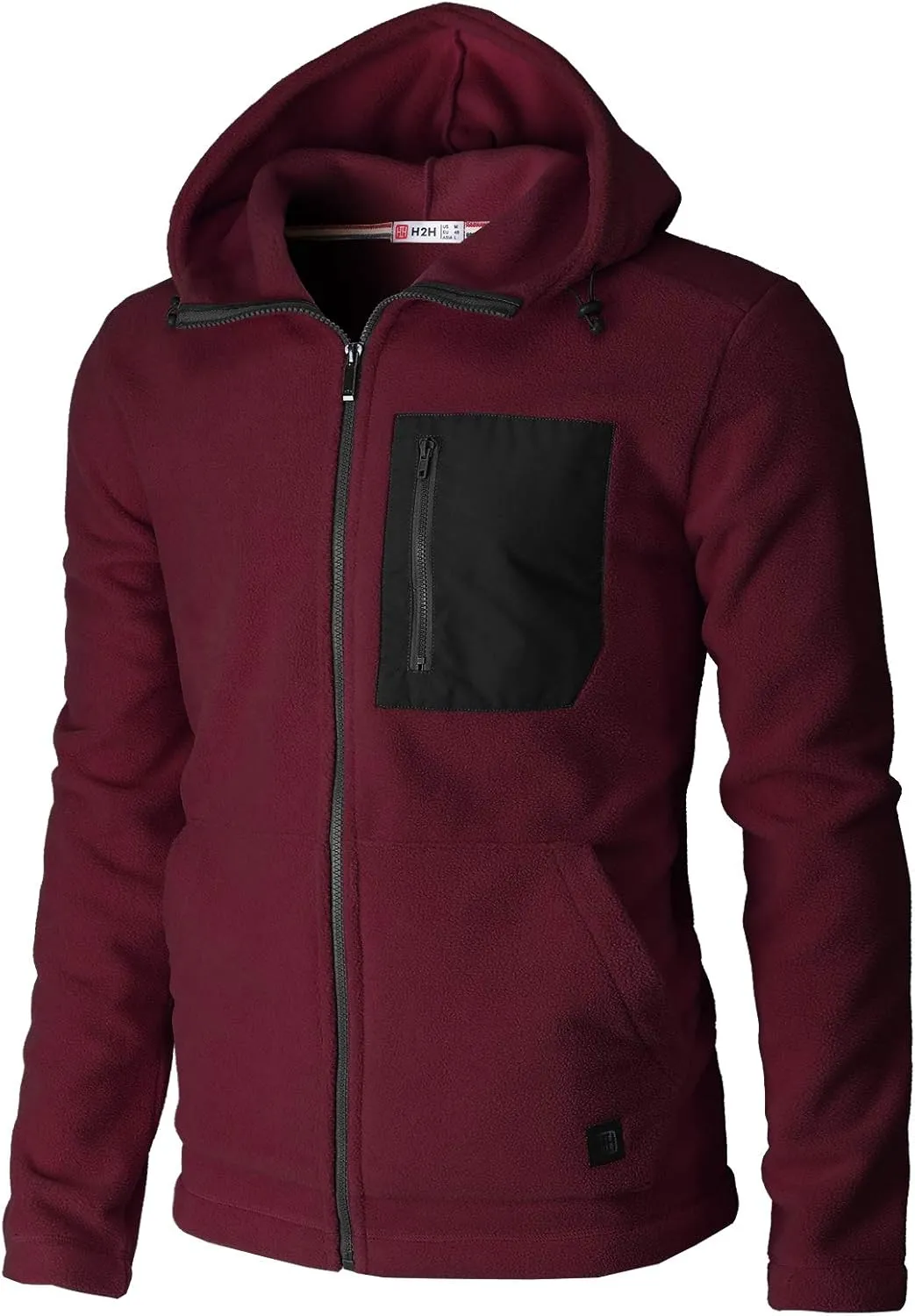 H2H Mens Casual Slim Fit Zip-up Fleece Jackets Active Winter Jackets Thermal