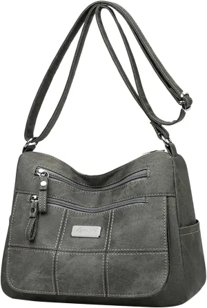Handbags for Womens Capacity PU Leather Zipper Purse Satchel Bags Crossbody Casual Travel Tote Bag Messenger Bags