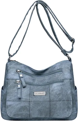 Handbags for Womens Capacity PU Leather Zipper Purse Satchel Bags Crossbody Casual Travel Tote Bag Messenger Bags