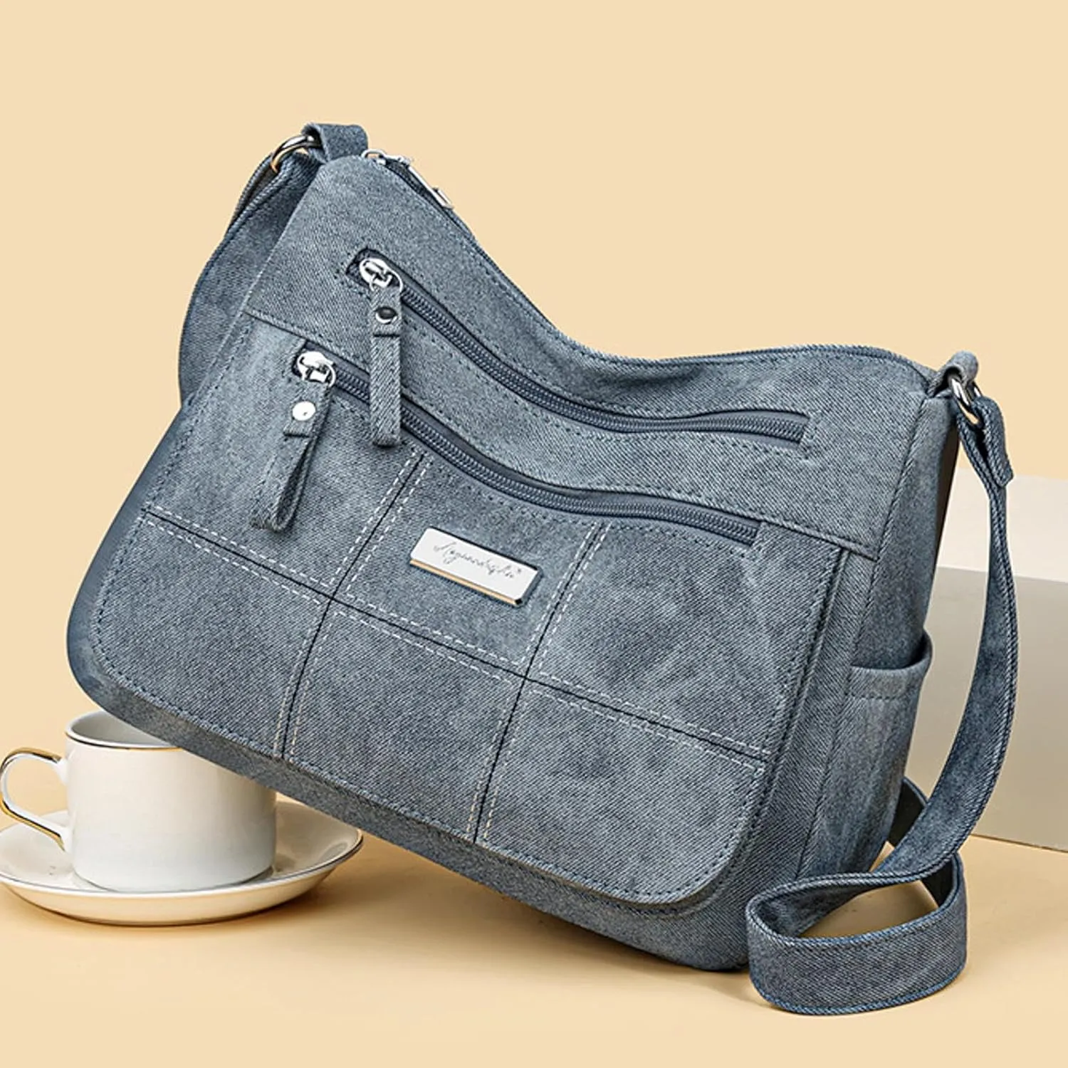 Handbags for Womens Capacity PU Leather Zipper Purse Satchel Bags Crossbody Casual Travel Tote Bag Messenger Bags
