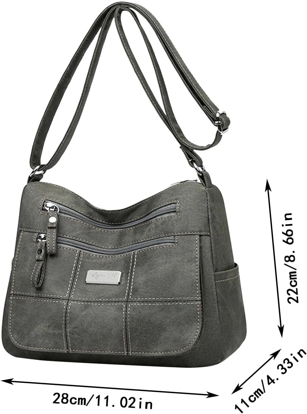Handbags for Womens Capacity PU Leather Zipper Purse Satchel Bags Crossbody Casual Travel Tote Bag Messenger Bags