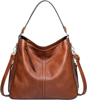Handbags for Womens Hobo Fashion Roomy PU Leather Tote Bag Zipper Adjustable Strap Purse Crossbody Satchel Bags