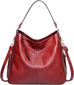 Handbags for Womens Hobo Fashion Roomy PU Leather Tote Bag Zipper Adjustable Strap Purse Crossbody Satchel Bags