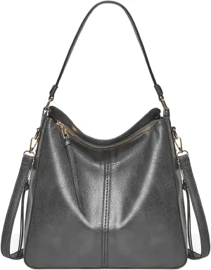 Handbags for Womens Hobo Fashion Roomy PU Leather Tote Bag Zipper Adjustable Strap Purse Crossbody Satchel Bags