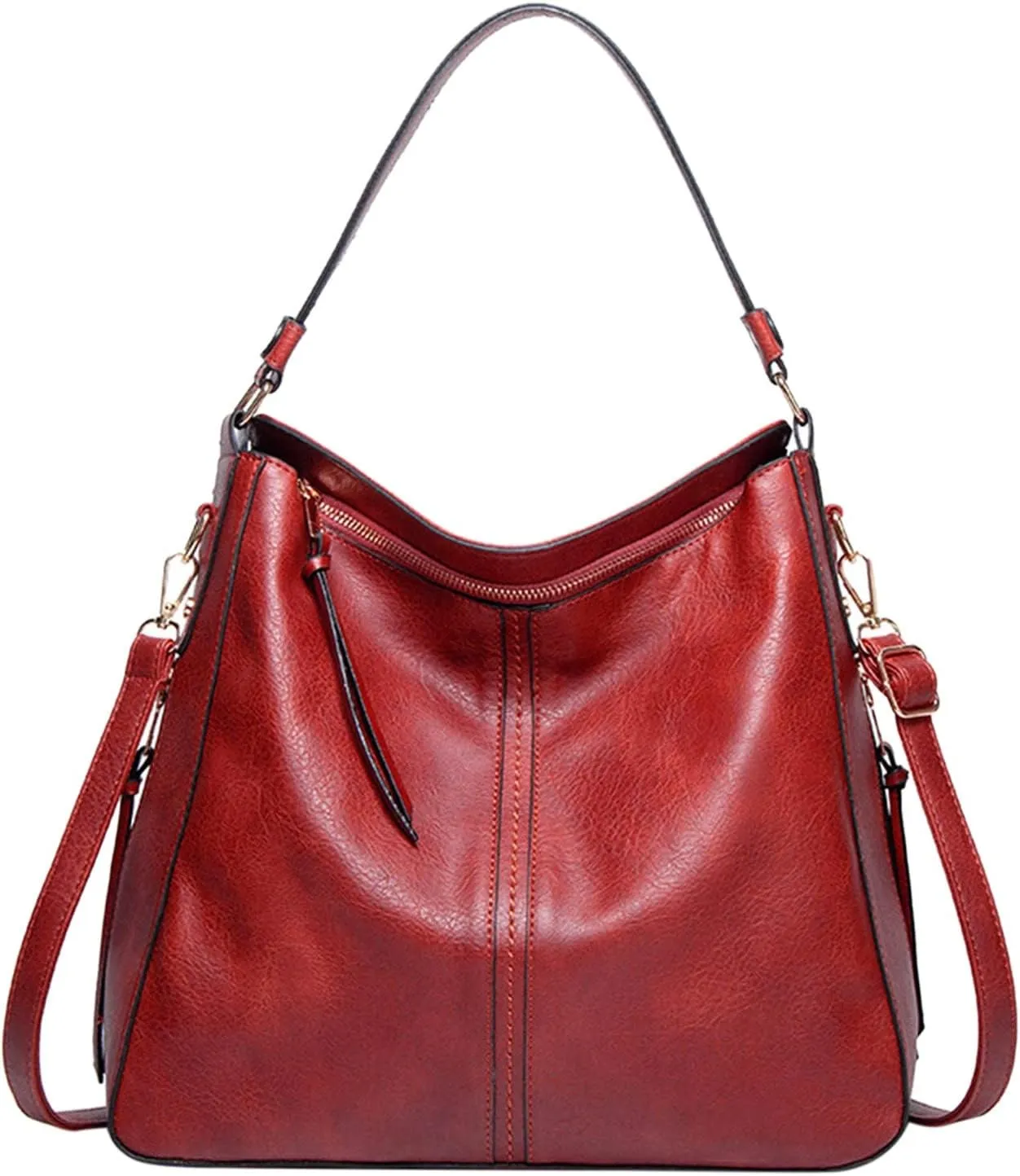 Handbags for Womens Hobo Fashion Roomy PU Leather Tote Bag Zipper Adjustable Strap Purse Crossbody Satchel Bags