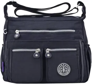 Handbags for Womens Nylon Zipper Shoulder Bag Capacity Satchel Bags Crossbody Casual Travel Roomy Messenger Bags