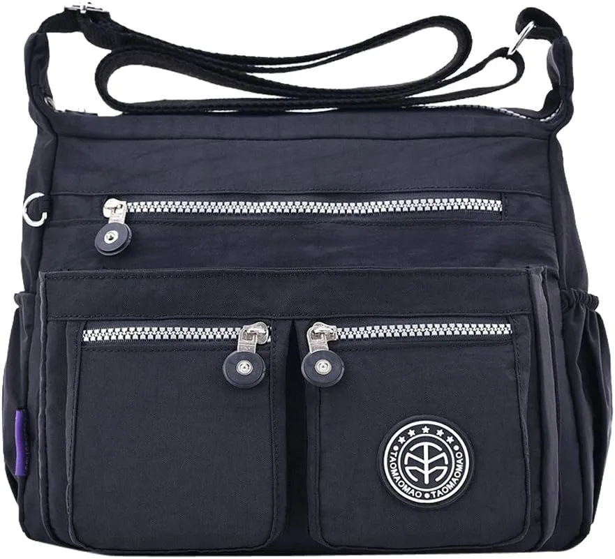 Handbags for Womens Nylon Zipper Shoulder Bag Capacity Satchel Bags Crossbody Casual Travel Roomy Messenger Bags