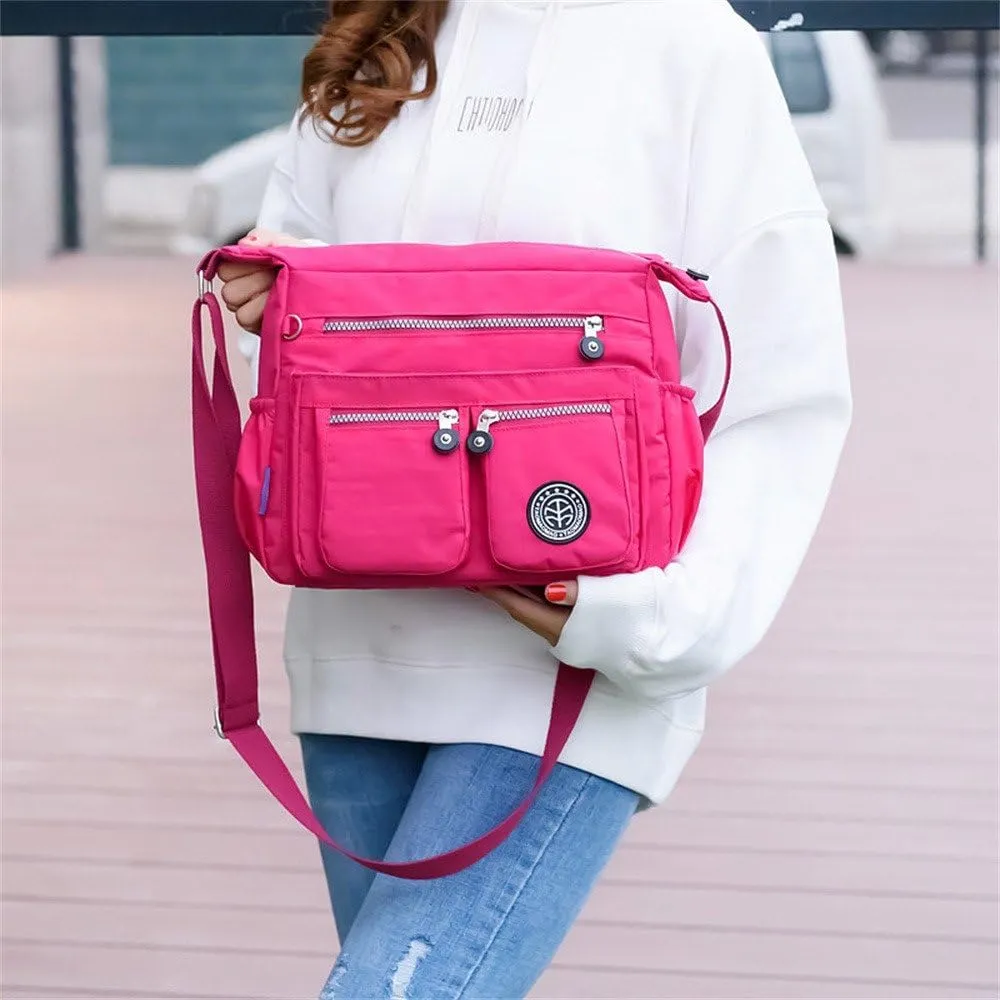 Handbags for Womens Nylon Zipper Shoulder Bag Capacity Satchel Bags Crossbody Casual Travel Roomy Messenger Bags