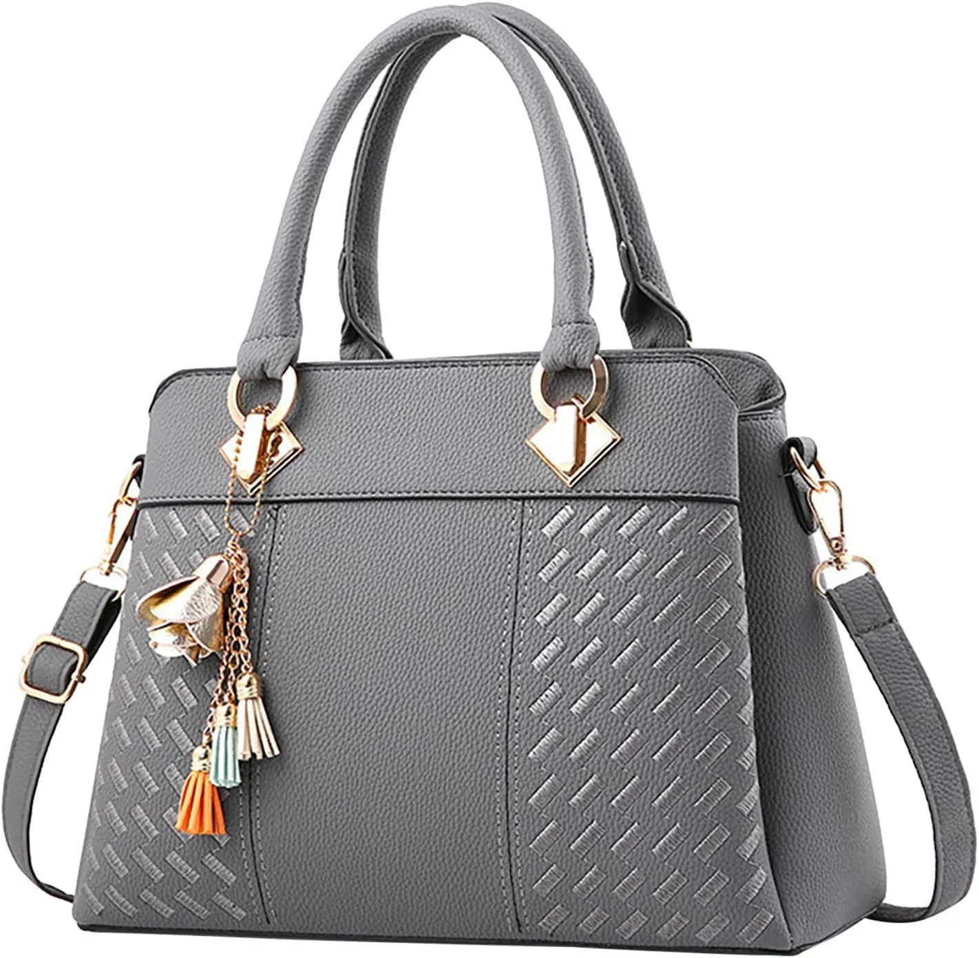 Handbags for Womens PU Leather Zipper Tote Bag Purse Roomy Crossbody Fashion Top Handle Satchel Messenger Shoulder Bags