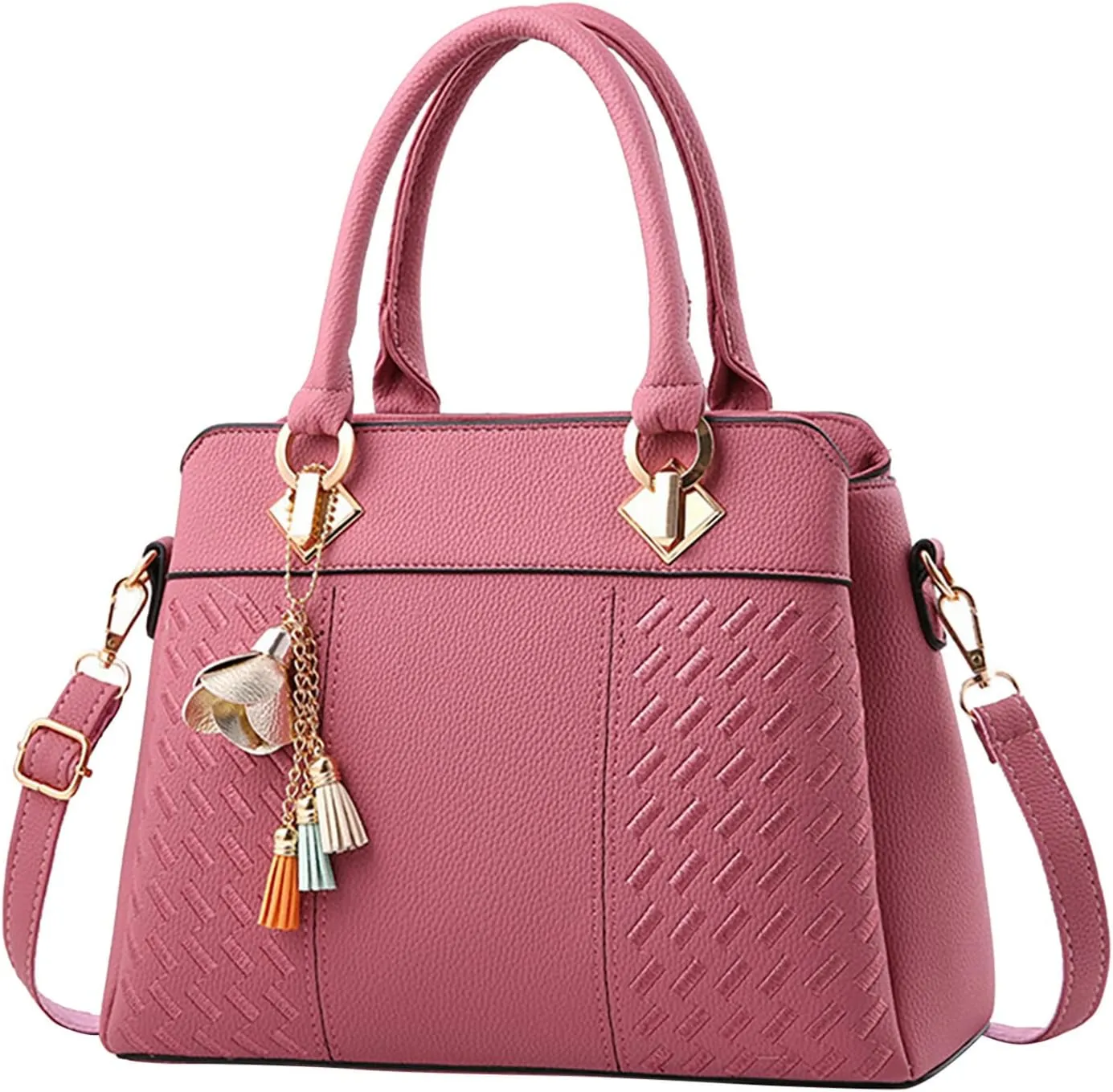 Handbags for Womens PU Leather Zipper Tote Bag Purse Roomy Crossbody Fashion Top Handle Satchel Messenger Shoulder Bags