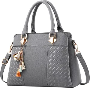 Handbags for Womens PU Leather Zipper Tote Bag Purse Roomy Crossbody Fashion Top Handle Satchel Messenger Shoulder Bags
