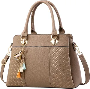 Handbags for Womens PU Leather Zipper Tote Bag Purse Roomy Crossbody Fashion Top Handle Satchel Messenger Shoulder Bags