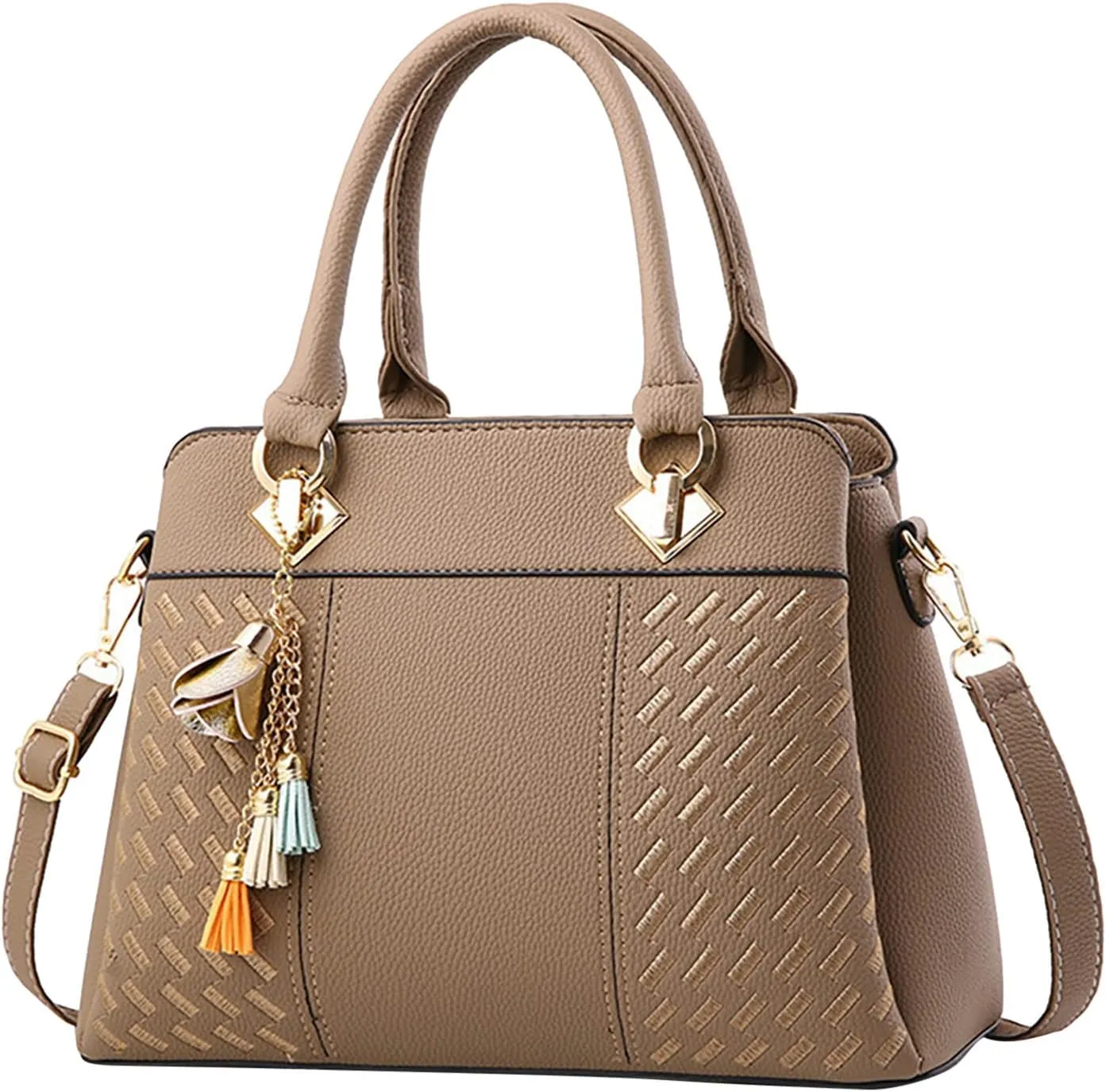 Handbags for Womens PU Leather Zipper Tote Bag Purse Roomy Crossbody Fashion Top Handle Satchel Messenger Shoulder Bags
