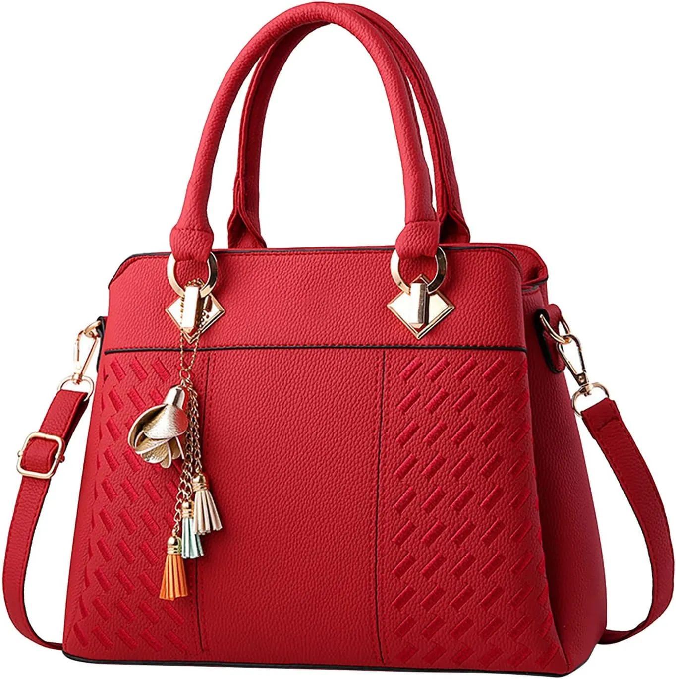 Handbags for Womens PU Leather Zipper Tote Bag Purse Roomy Crossbody Fashion Top Handle Satchel Messenger Shoulder Bags