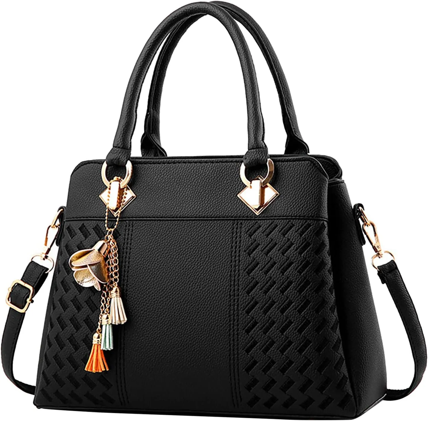 Handbags for Womens PU Leather Zipper Tote Bag Purse Roomy Crossbody Fashion Top Handle Satchel Messenger Shoulder Bags