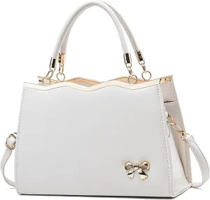Handbags for Womens Top Handle Shoulder Purse Satchel PU Leather Fashion Bags Roomy Zipper Tote Bag Casual Lightweight